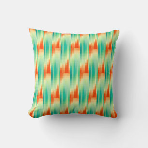 Orange och Teal Mosaic Mönster Kudde