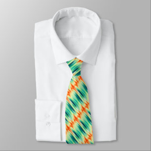 Orange och Teal Mosaic Mönster Slips