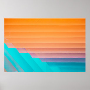 Orange och tealillustration poster
