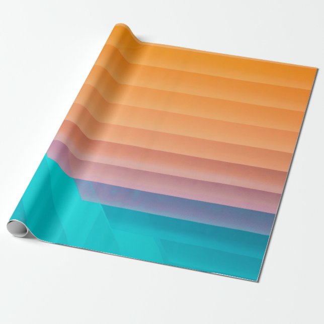 Orange och tealillustration presentpapper (Utrullad)