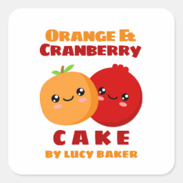 Orange och tranberrysk kummel fyrkantigt klistermärke
