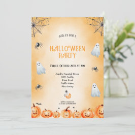 ORANGE OCH VIN OCH SVART HALLOWEEN FEST INBJUDNINGAR