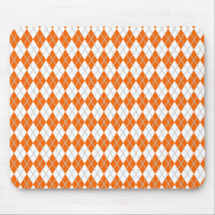 Orange och vit argyle musmatta