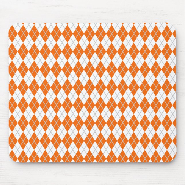 Orange och vit argyle musmatta (Framsidan)