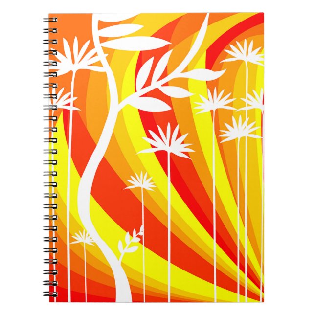 Orange och vit botanisk illustration anteckningsbok (Framsidan)