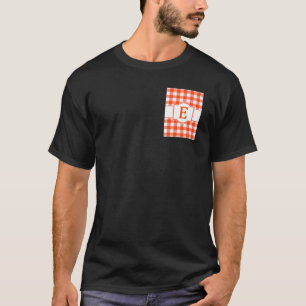 Orange och vit buffalo Play Monogrammed Brev T Shirt