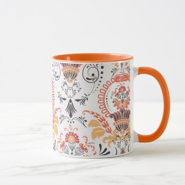 Orange och vit damm...kaffe mugg (Höger)