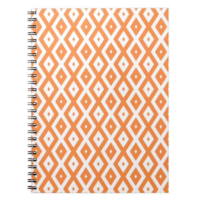 Orange och vit diamant mönster anteckningsbok (Framsidan)