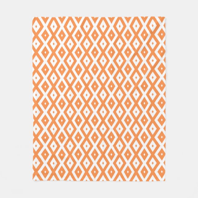 Orange och vit diamant mönster fleecefilt (Framsidan)