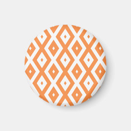 Orange och vit diamant mönster magnet