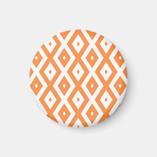Orange och vit diamant mönster magnet