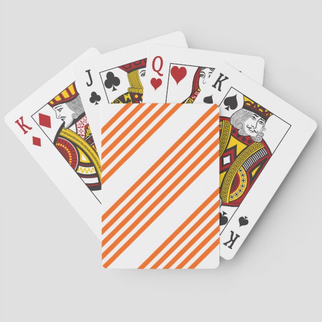 Orange och vit fem rand mönster casinokort (Baksidan)