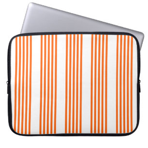Orange och vit fem rand mönster laptop fodral