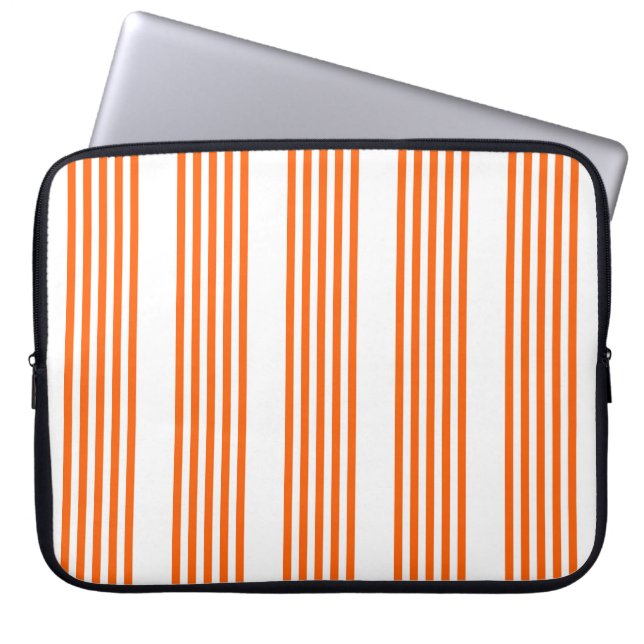 Orange och vit fem rand mönster laptop fodral (Framsidan)