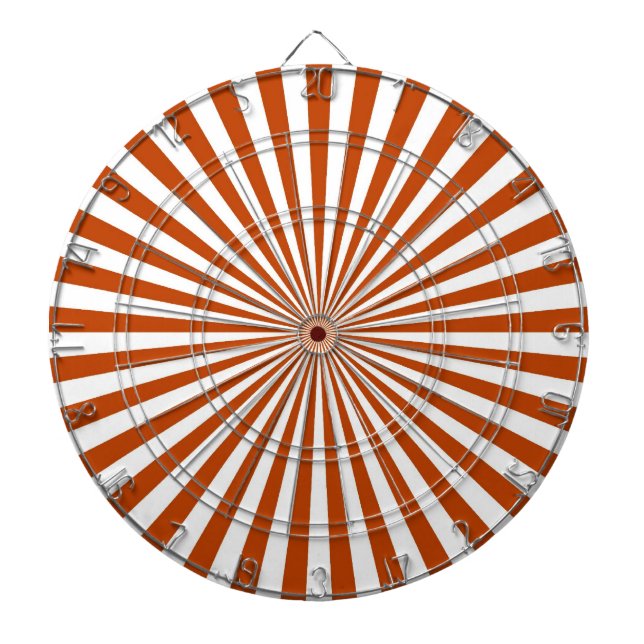 Orange och vit funky sol rand darttavla (Framsidan)