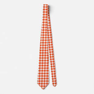 Orange och vit houndstoppkontroll slips