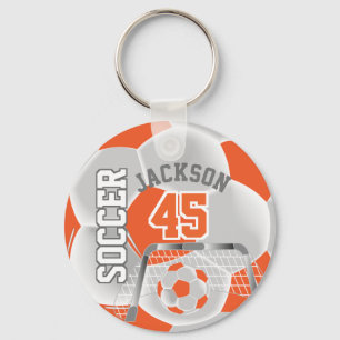 Orange och vit idrott ⚽ Boll Nyckelring