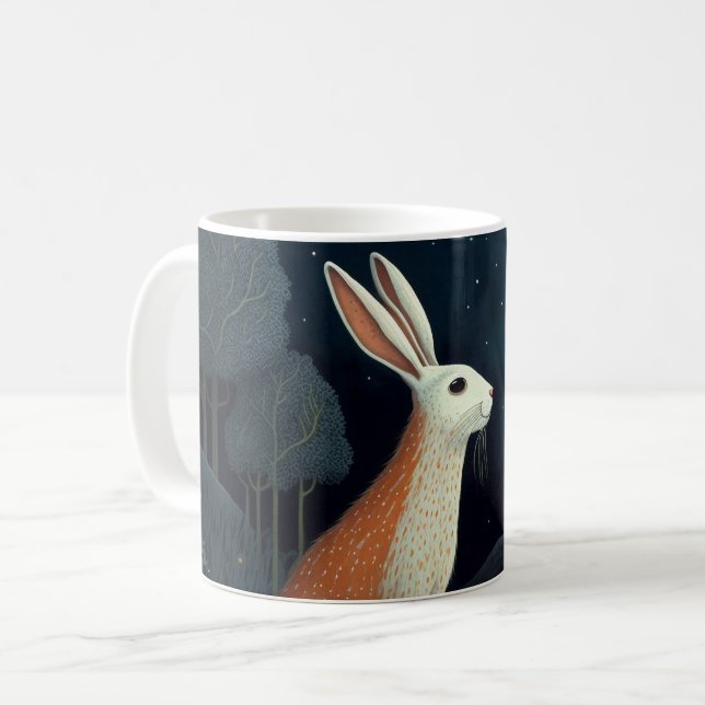 Orange och vit kanin i Moonlight Kaffemugg (Framsida vänster)