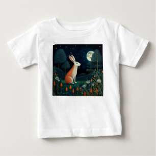 Orange och vit kanin i Moonlight T Shirt
