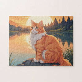 Orange och vit katt pussel