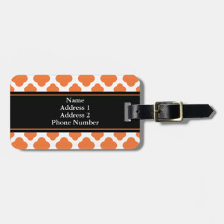 Orange och vit kvatrefoil Mönster Bagagebricka