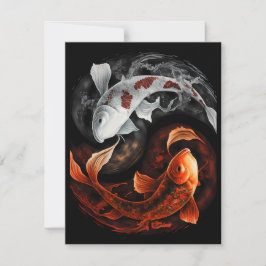 Orange och vit Lucky Koi Fish Japan Art