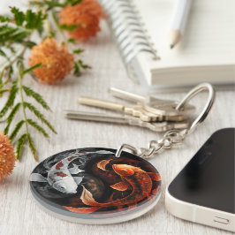 Orange och vit Lucky Koi Fish Japan Art