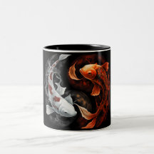 Orange och vit Lucky Koi Fish Japan Art