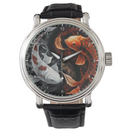Orange och vit Lucky Koi Fish Japan Art Watch Armbandsur