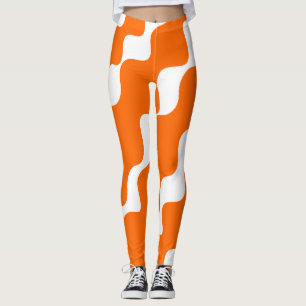 Orange och vit lutning vinkarare mönster leggings