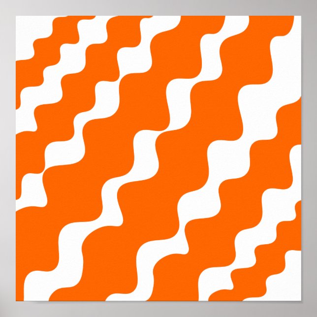 Orange och vit lutning vinkarare mönster poster (Framsidan)