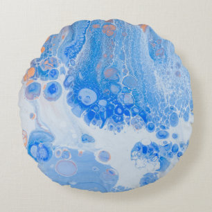 Orange och vit maneter i vatten rund kudde