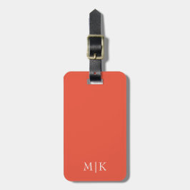 Orange och Vit | Modernt Monogram Bagagebricka