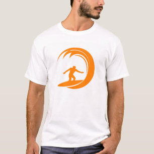 Orange och vit överlevnad t-shirt