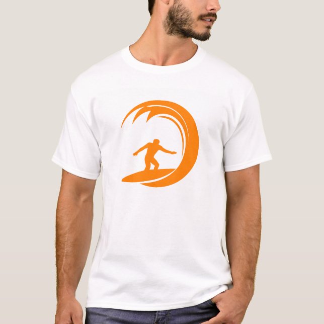 Orange och vit överlevnad t-shirt (Framsida)