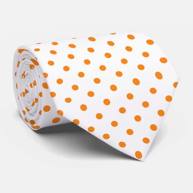 Orange och vit polka Dot Necktie Slips (Rullad)