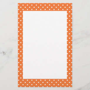 Orange och vit polka-punkt brevpapper