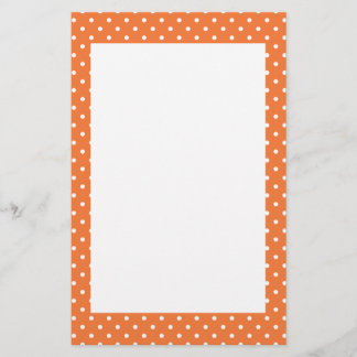 Orange och vit polka-punkt brevpapper