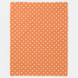 Orange och vit polka-punkt fleecefilt