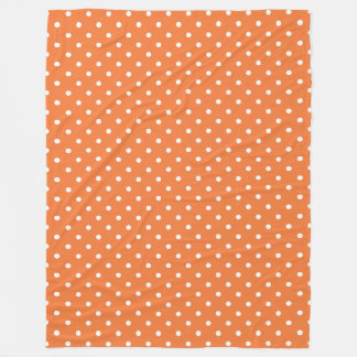 Orange och vit polka-punkt fleecefilt