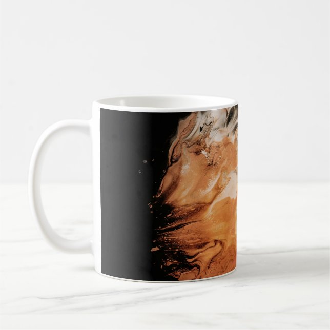 Orange och vit rök kaffemugg (Vänster)