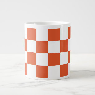 Orange och vit rutigt mönster jumbo mugg