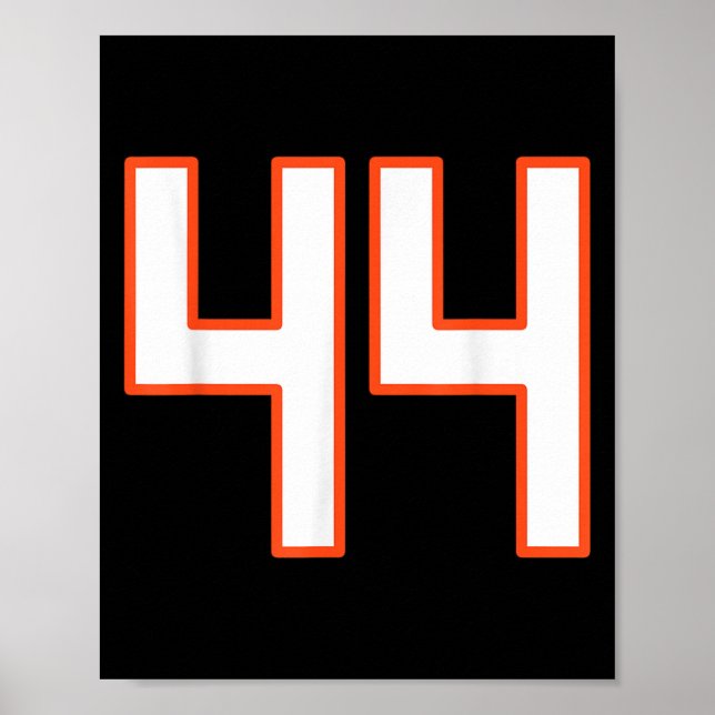 Orange Och Vit Srts Nummer 44 Tröja Uniform Pla Poster (Framsidan)
