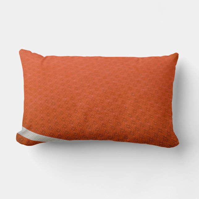 Orange och vit textil lumbarkudde (Framsida)