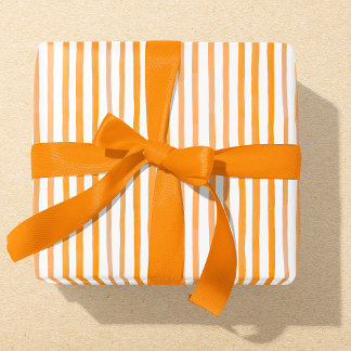 Orange och vit vattenfärg Rand Presentpapper