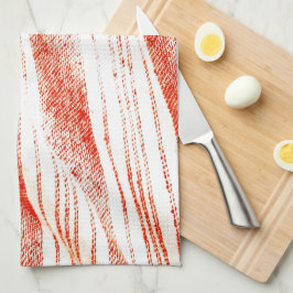 Orange och vit vävd Fouta textil Kökshandduk