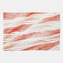 Orange och vit vävd Fouta textil Kökshandduk