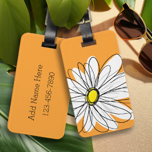 Orange och vit visuell Daisy med Anpassningsbar Te Bagagebricka