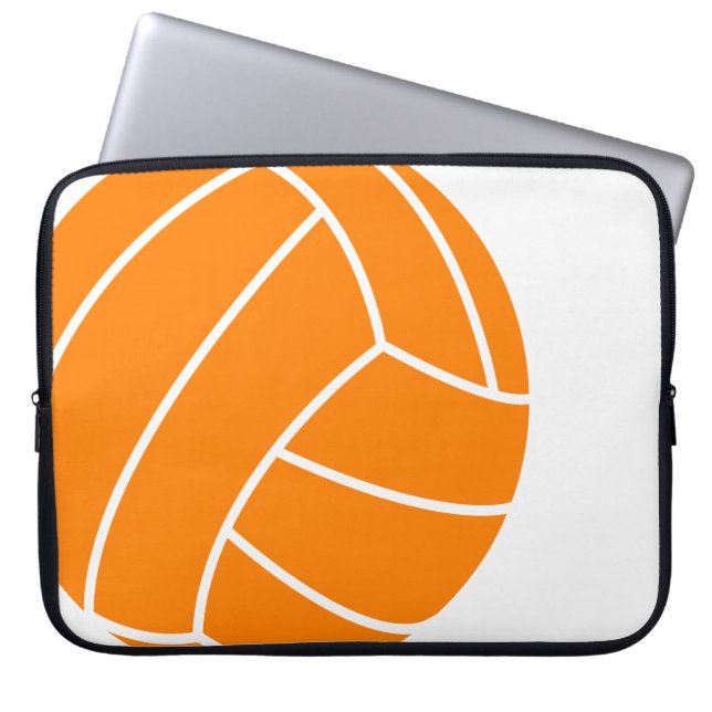 Orange och vit volleyboll laptop sleeve (Framsidan)