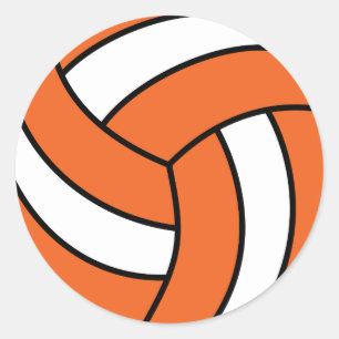 Orange och vit volleyboll runt klistermärke